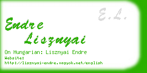 endre lisznyai business card